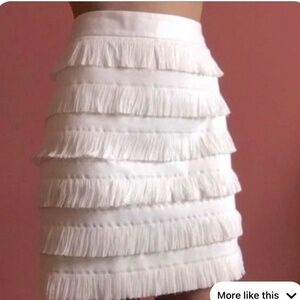 The Limited Finge Mini Skirt, off white, Size 0P
